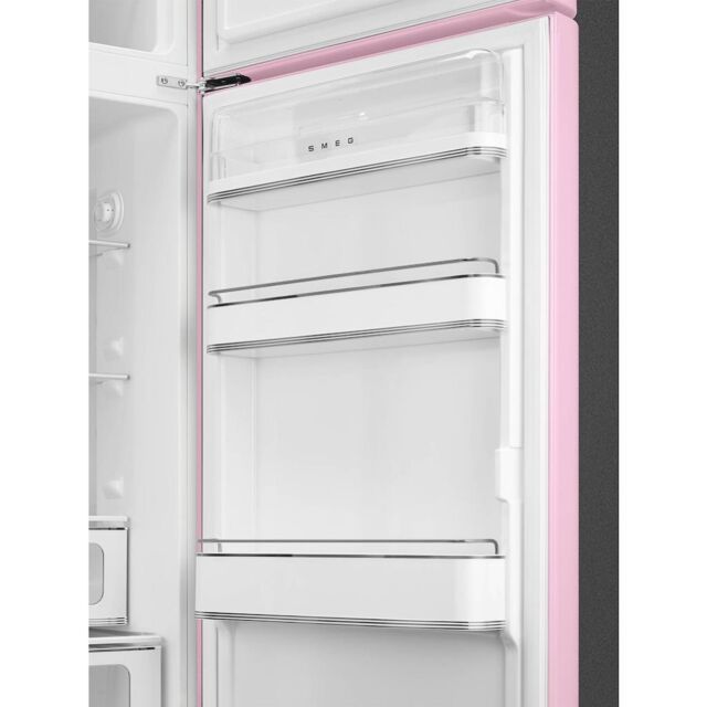 Smeg FAB30RPK5 60cm 50s Style Right Hand Hinge Freezer over Fridge, Pink