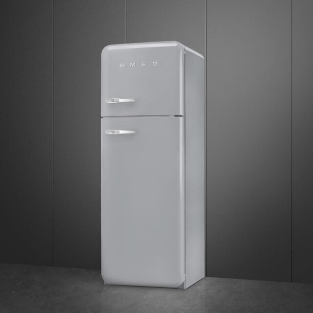 Smeg FAB30RSV5 60cm 50s Style Right Hand Hinge Freezer over Fridge, Silver