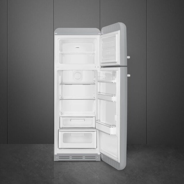 Smeg FAB30RSV5 60cm 50s Style Right Hand Hinge Freezer over Fridge, Silver