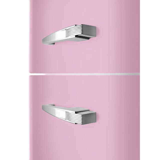 Smeg FAB32LPK5 60cm 50s Style Left Hand Hinge Fridge over Freezer, Pink