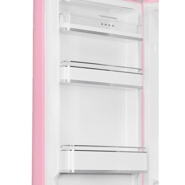 Smeg FAB32LPK5 60cm 50s Style Left Hand Hinge Fridge over Freezer, Pink