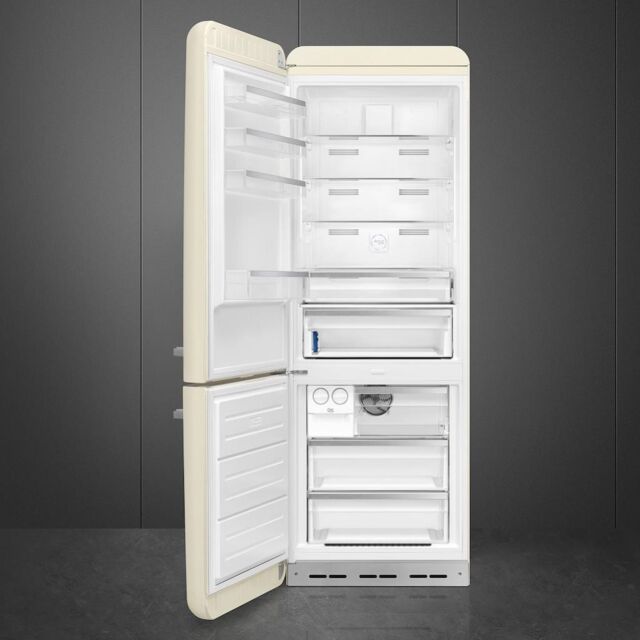 Smeg FAB38LCR5 70cm 50s Style Left Hand Hinge Fridge Freezer, Cream