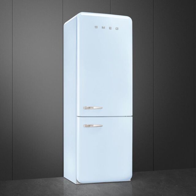 Smeg FAB38RPB5 70cm 50s Style Right Hand Hinge Fridge Freezer, Pastel Blue