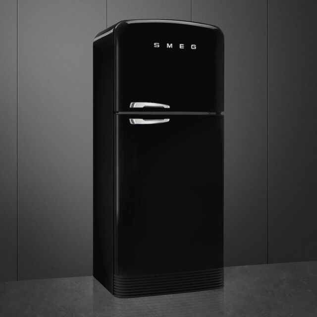 Smeg FAB50RBL5 80.4cm 50s Style Right Hand Hinge Fridge Freezer, Black