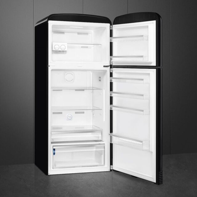Smeg FAB50RBL5 80.4cm 50s Style Right Hand Hinge Fridge Freezer, Black