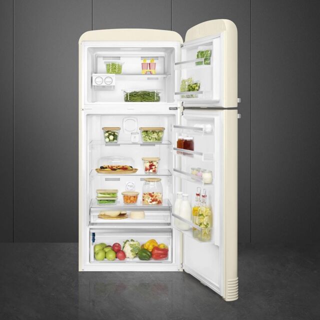 Smeg FAB50RCR5 80.4cm 50s Style Right Hand Hinge Fridge Freezer, Cream