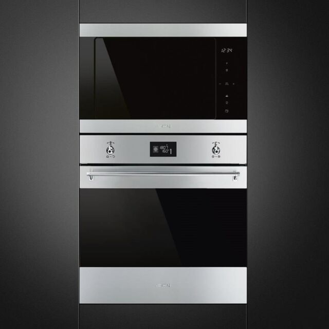 Smeg FMI325X Classic 25 Litre Built In Microwave with Grill in Stainless Steel