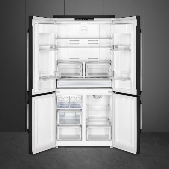 Smeg FQ960BL5 90cm Victoria Four Door Fridge Freezer, Black