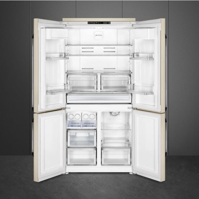 Smeg FQ960P5 90cm Victoria Four Door Fridge Freezer, Cream