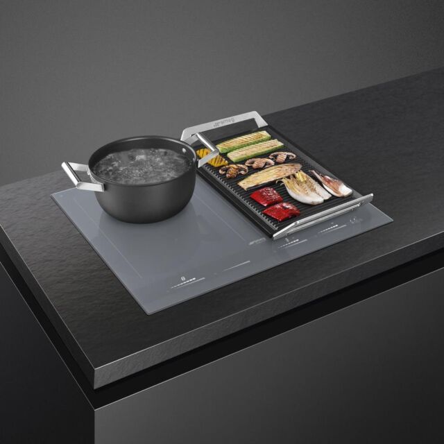 Smeg SIM1644DS 60cm Linea Induction Hob in Silver Glass with AutoVent 2.0