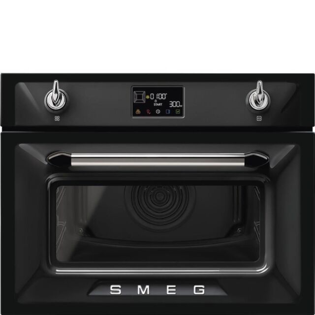 Smeg SO4902M1N 45cm Victoria Combi Microwave, Black