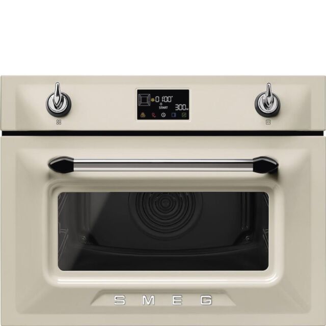 Smeg SO4902M1P 45cm Victoria Combi Microwave, Cream