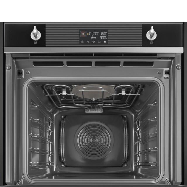 Smeg SO6102M2N 60cm Linea Speedwave XL Combi Microwave, Black Glass