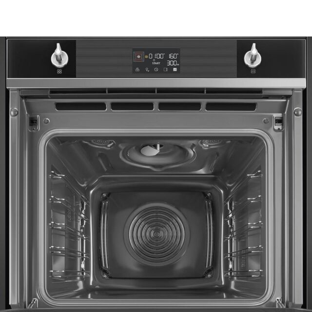 Smeg SO6102M2N 60cm Linea Speedwave XL Combi Microwave, Black Glass