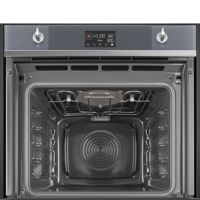 Smeg SO6102M2S 60cm Linea Speedwave XL Combi Microwave, Silver Glass