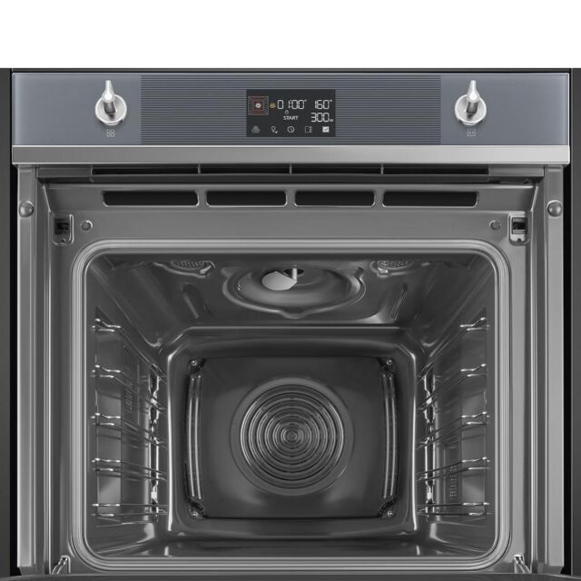 Smeg SO6102M2S 60cm Linea Speedwave XL Combi Microwave, Silver Glass