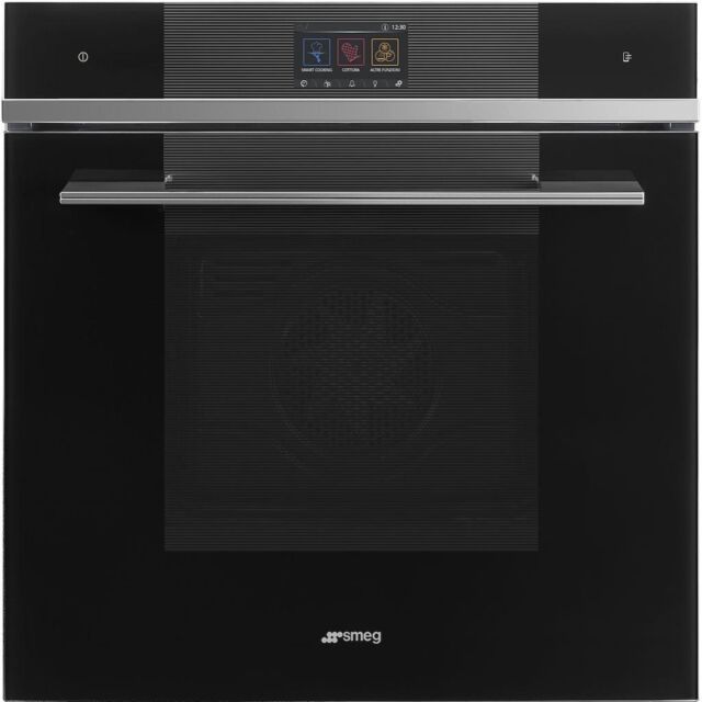 Smeg SOP6104TPN 60cm Linea Pyrolytic Multifunction Oven in Black Glass