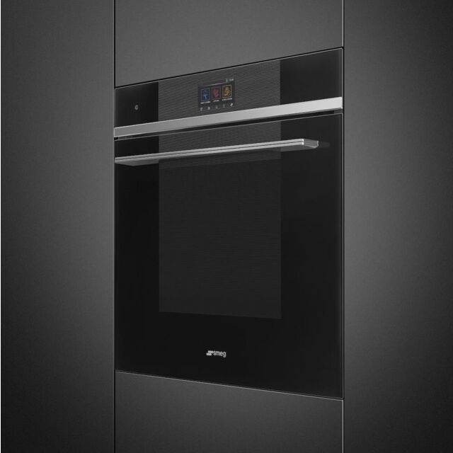 Smeg SOP6104TPN 60cm Linea Pyrolytic Multifunction Oven in Black Glass