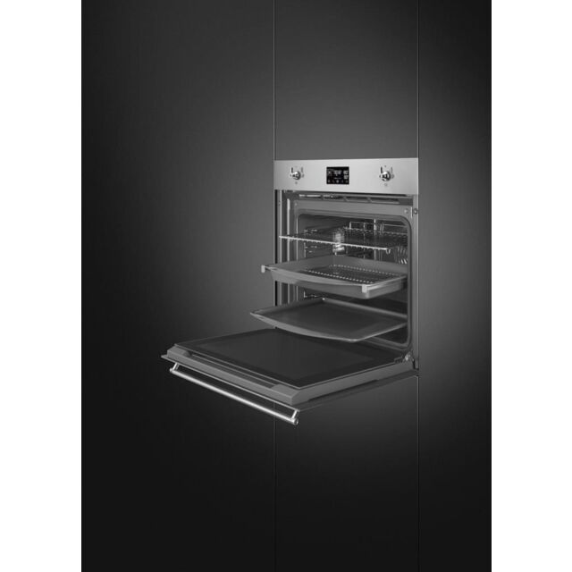 Smeg SOP6302S2PX 60cm Classic SteamOne Single Oven, Stainless Steel