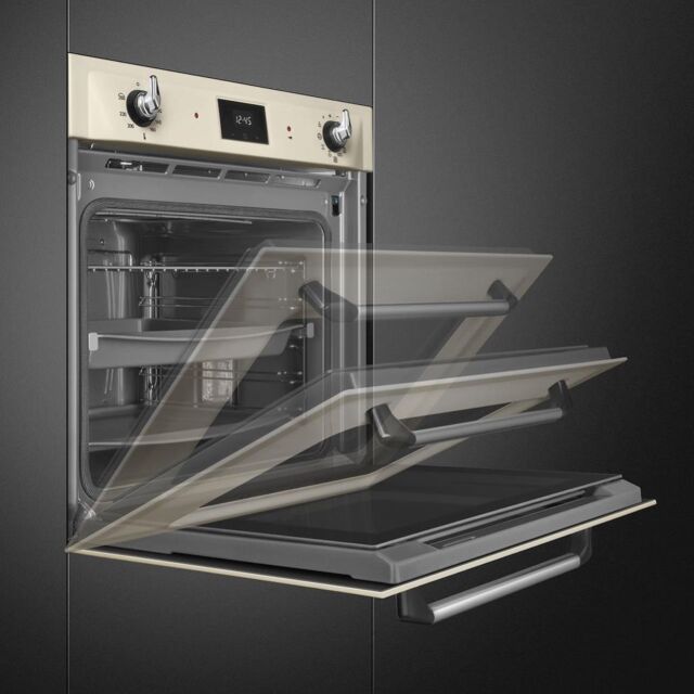 Smeg SOP6900TP 60cm Victoria Pyrolytic Single Oven, Cream