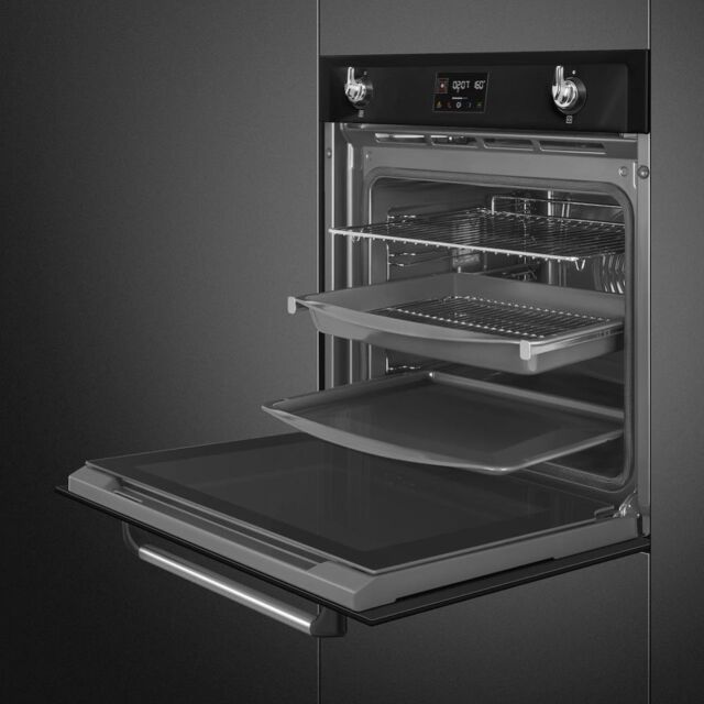 Smeg SOP6902S2PN 60cm Victoria Pyrolytic SteamOne Oven, Black