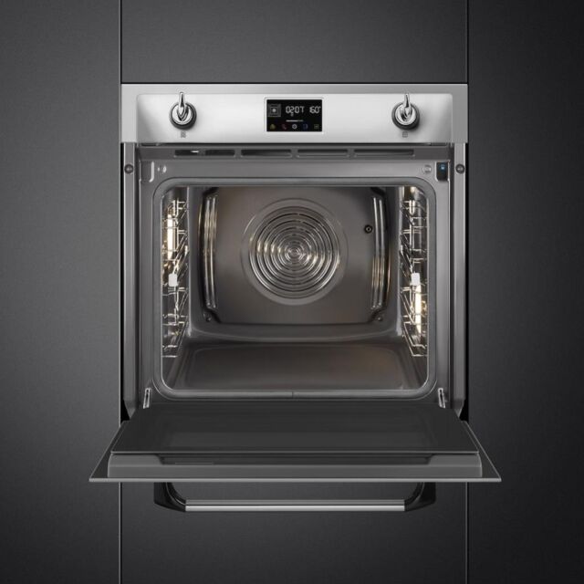 Smeg SOP6902S2PX 60cm Victoria Pyrolytic SteamOne Single Oven, Stainless Steel