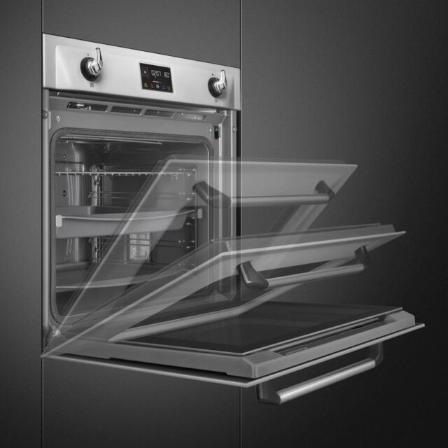 Smeg SOP6902S2PX 60cm Victoria Pyrolytic SteamOne Single Oven, Stainless Steel