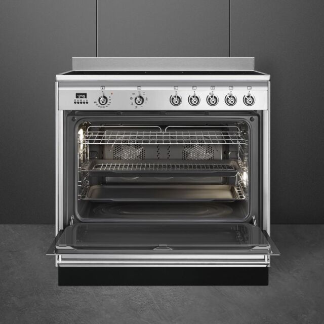 Smeg SUK91CMX9 90cm Concert Electric Range Cooker, Stainless Steel