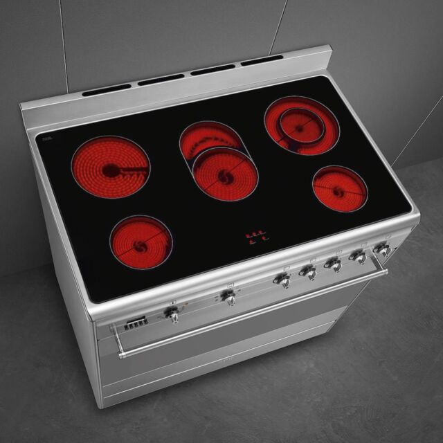 Smeg SUK91CMX9 90cm Concert Electric Range Cooker, Stainless Steel