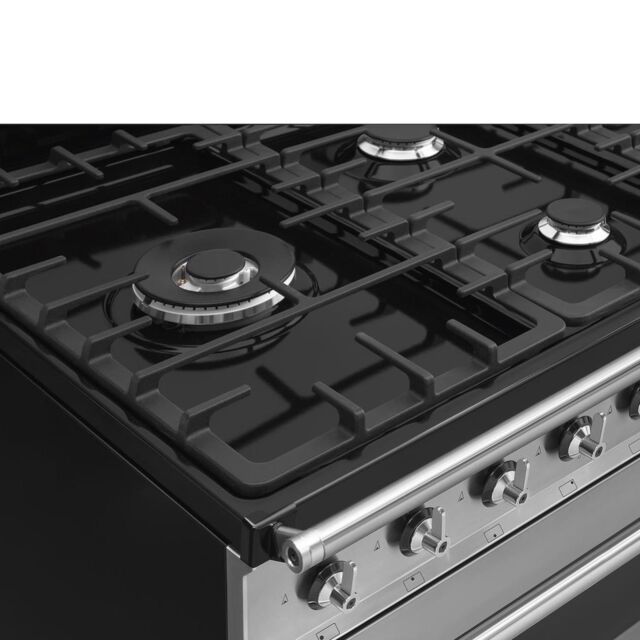 Smeg SY93-1 90cm Symphony Dual Fuel Range Cook, Eclipse Glass