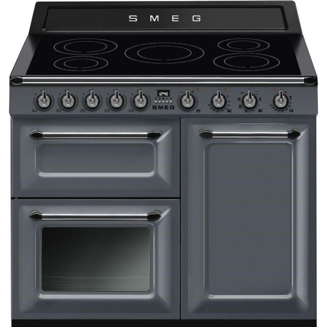 Smeg TR103IGR Induction Range Cooker, Slate Grey