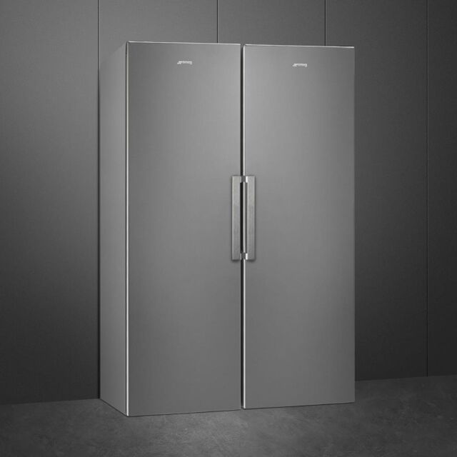 Smeg UKFF18EN2HX 60cm Freestanding No Frost Freezer, Stainless Steel
