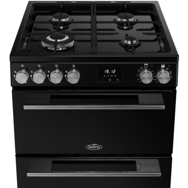 Belling FSA VISION 60DF 60cm Dual Fuel Cooker with Double Oven - Black & Silver Steel
