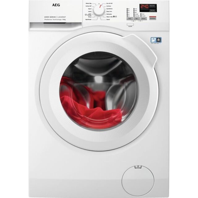 AEG L6FBK841B 6000 Series Short Front Loading Full Size 8kg Washing Machine