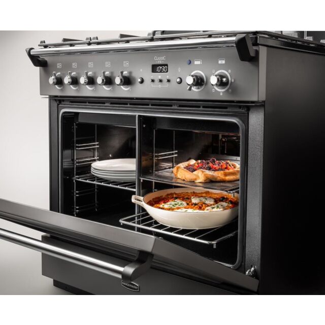 Rangemaster CLAS90FXDFFSL/B 90cm Dual Fuel Range Cooker