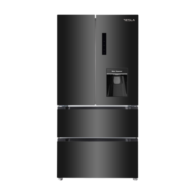 Tesla T571FRDB Level 3 French Door Fridge Freezer - Black