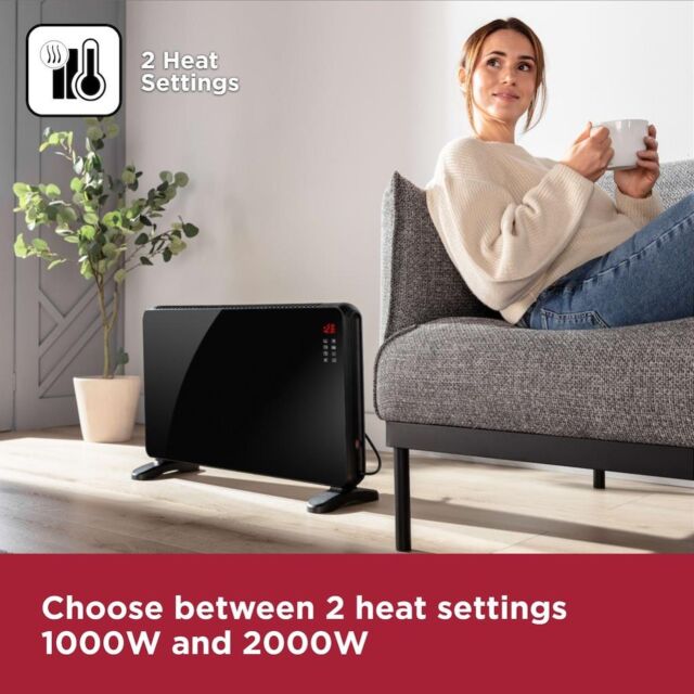 Black & Decker BXCV41011GB 2KW Smart Glass Panel Heater