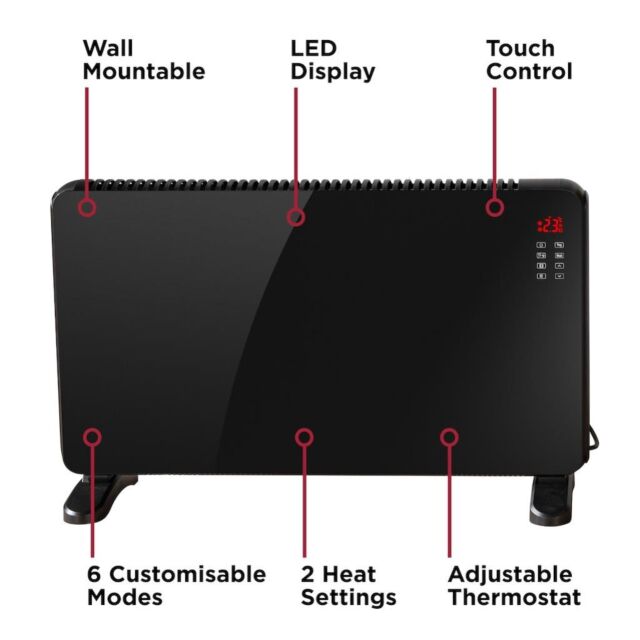 Black & Decker BXCV41011GB 2KW Smart Glass Panel Heater