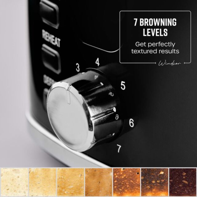 Swan ST14071BLK Windsor 2 Slice Textured Toaster