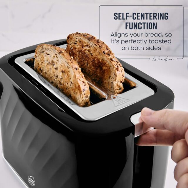 Swan ST14071BLK Windsor 2 Slice Textured Toaster