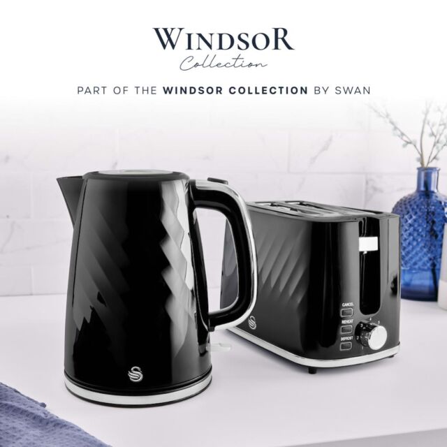 Swan ST14071BLK Windsor 2 Slice Textured Toaster