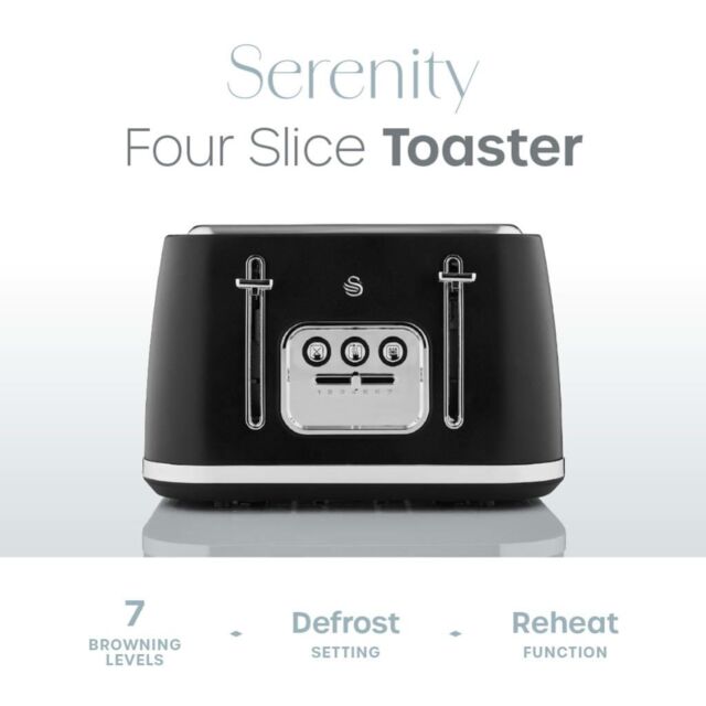 Swan ST19024BLK 4 Slice Serenity Toaster