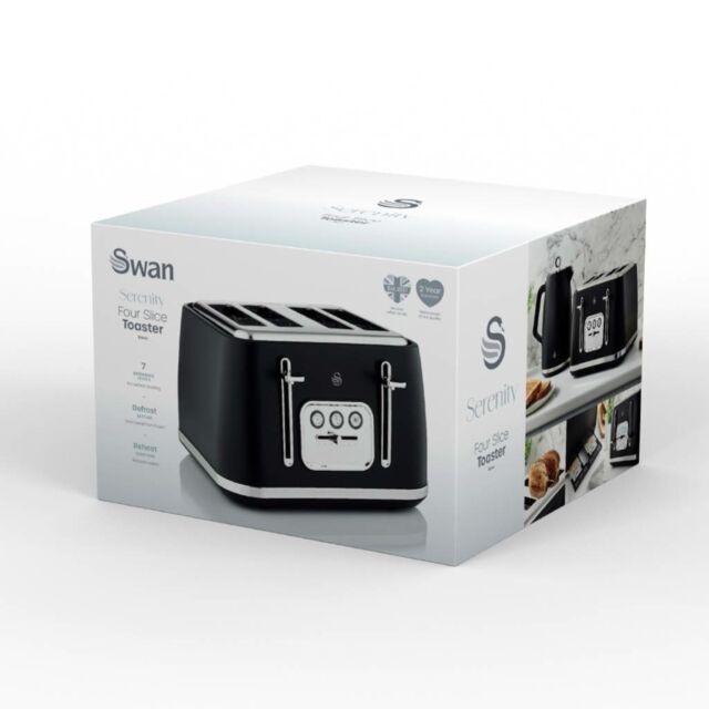 Swan ST19024BLK 4 Slice Serenity Toaster
