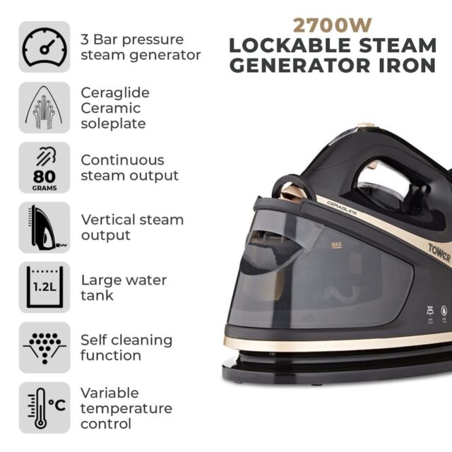 Tower T22023GLD 2700W Steam Generator