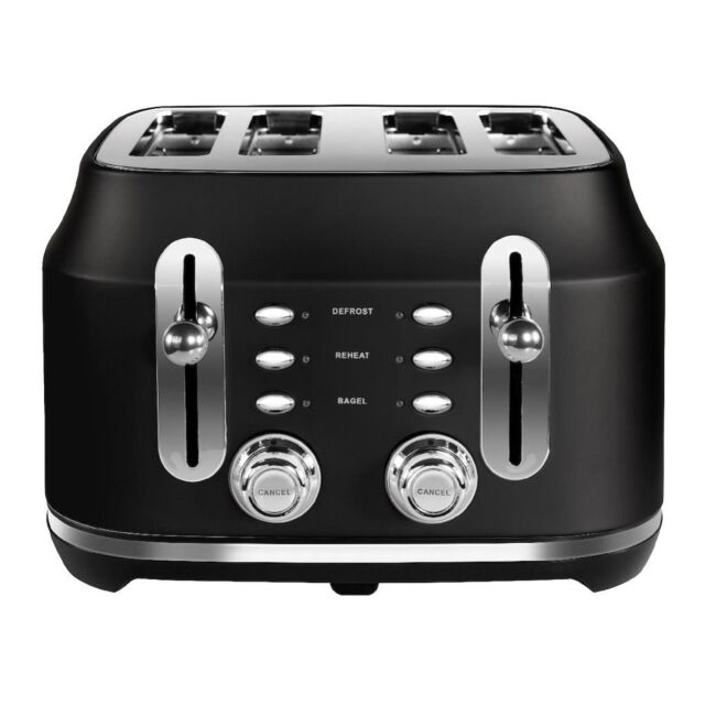 Rangemaster RMCL4S201BK Classic 4 Slice Toaster - Matt Black
