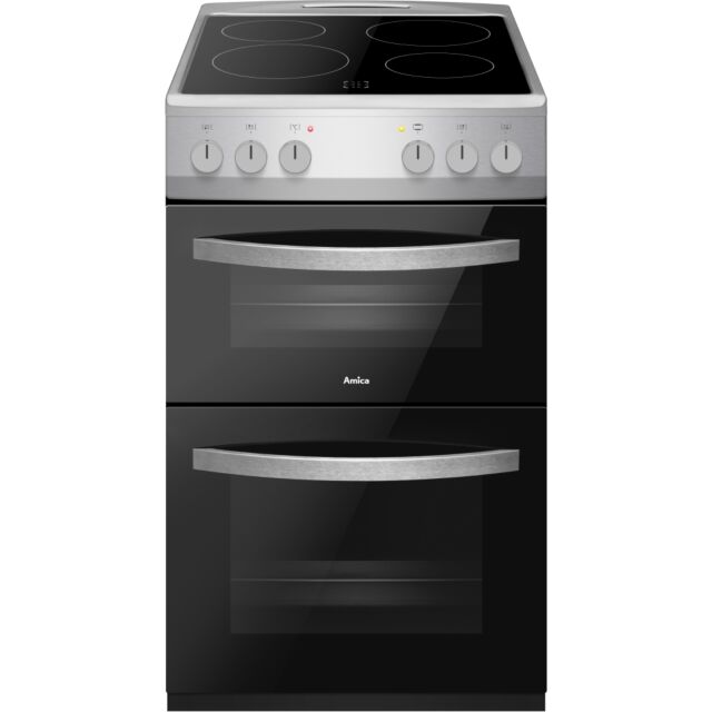 AMICA AFC502SS 50Cm Double Oven Ceramic Cooker