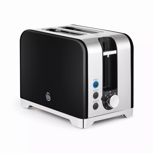 SWAN ST19031BLK Solace 2 Slice Toaster