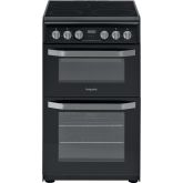 Hotpoint HD5V93CCB/UK Electric Freestanding 50cm Double Cooker - Black