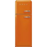 Smeg FAB30LOR5 60cm 50s Style left Hand Hinge Freezer over Fridge, Orange