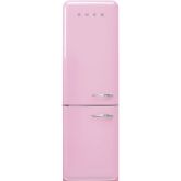 Smeg FAB32LPK5 60cm 50s Style Left Hand Hinge Fridge over Freezer, Pink